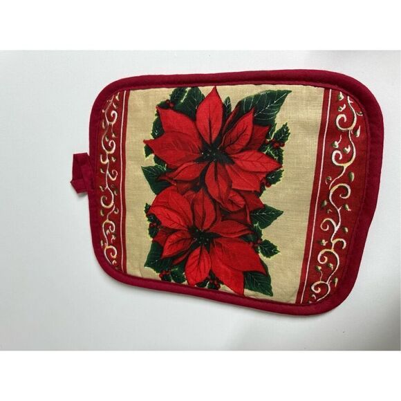 Christmas Table Set 5 Pcs Tablecloth 2 Placemats Centerpiece Mat Pot Holder Note - Picture 3 of 15